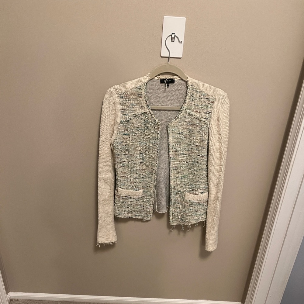 DREW Cream and Gray Textured Blazer